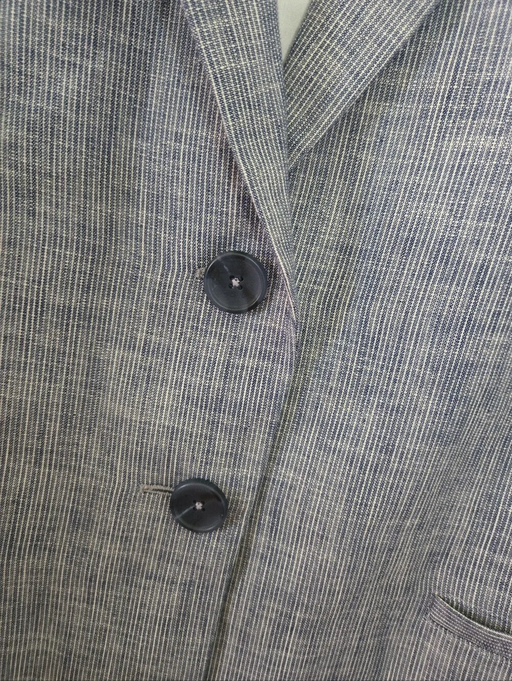 TWP Striped Indigo Womens Blazer 100% Cotton M/L